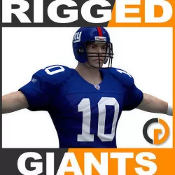 NFL Player New York Giants - Rigged 3D model