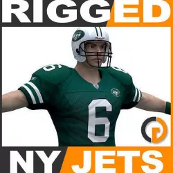 NFL Player New York Jets - Rigged 3D model