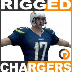 NFL Player San Diego Chargers - Rigged 3D model