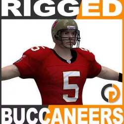 NFL Player Tampa Bay Buccaneers - Rigged 3D model