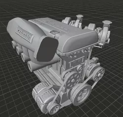 Nissan SR20 DETT Modified Low-poly 3D model