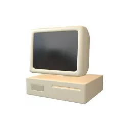 Old Computer v1 001 Low-poly 3D model