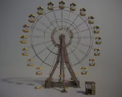 Old post-apocalypse Ferris wheel  np1 Low-poly 3D model