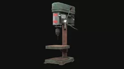 Old Rusty Drill Press  Low-poly 3D model