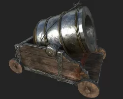 old rusty medieval mortar Low-poly 3D model