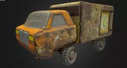 Old USSR Soviet Metal Toy Car URAL BREAD 3D model