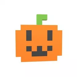 Pixel Pumpkin V1 001 Low-poly 3D model