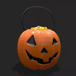 Pumpkin Candy Pail Low-poly 3D model