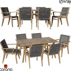 Quinn Rectangular dinning set 3D model