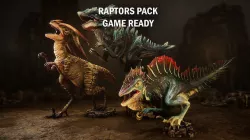 Raptors pack Low-poly 3D model