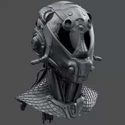 Realistic Cyberpunk Helmet 3D model