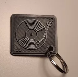 record player keychain