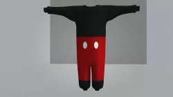 Red mickey shorts black t-shirts 3D model