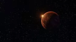 Red Planet with solarsystem stars and milky way 3D model