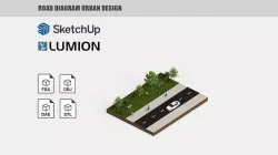 Road Diagram Urban Design animated 3D model