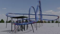 Rollercoaster Low-poly 3D model