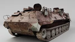 russian MT-LB armored vehicle destroyed by Ukrainian army 3D model