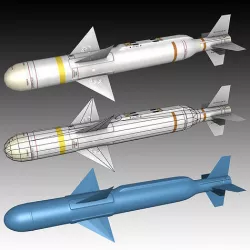Sea Skua Anti-Ship Missile Low-poly 3D model
