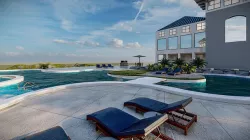 Spa Area Along with swimming pool near ocean design  3D model