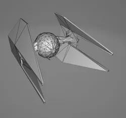 STAR WARS Tie Interceptor Space Ship - Low Poly Game - FBX Model Low-poly 3D model