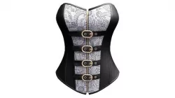 Steampunk Faux Leather Zipper Steel Bone Overbust Corset Low-poly 3D model