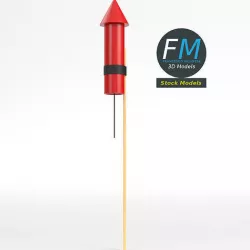 Stylized firework rocket 1 3D model