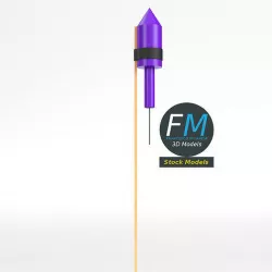 Stylized firework rocket 2 3D model