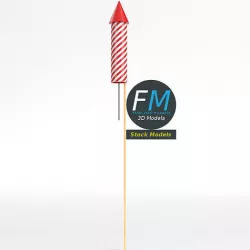 Stylized firework rocket 3 3D model