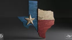 Texas Map - Flag - CNC Files For Wood - 3D STL Model 3D model