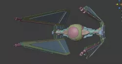 Tie-Interceptor Low-poly 3D model