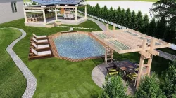Tiki bar backyard design render in lumion 3D model