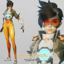 Tracer  Fanart 3D Blender file - blend format only 3D model