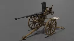 Type 98 20 mm anti-aircraft machine cannon Low-poly 3D model