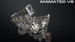 V8 Engine Working Animated 3D model