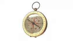 Vintage gold antique compass da1 Low-poly 3D model