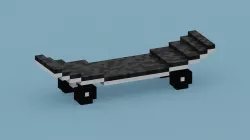 Voxel Black Skateboard Low-poly 3D model