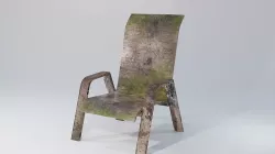 Weathered and Grungy Outdoor Chair Low-poly 3D model
