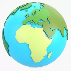 World globe continents 3D model