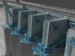 3D Dam Sluice gate 3D model