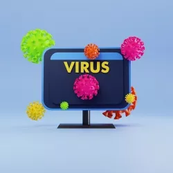 3D Illustration computer infected Virus 3D model