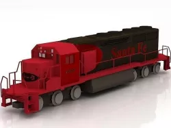 3D Locomotive EMD SD40-2 SF Snoot model 3D model