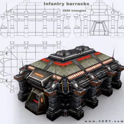 3DRT - Infantry Barracks  Low-poly 3D model