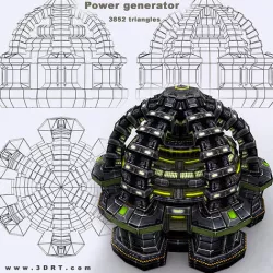 3DRT - Power Generator  Low-poly 3D model