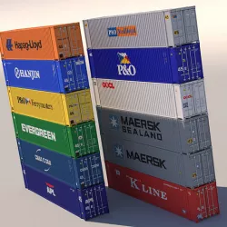 45 ft ISO Containers 3D model