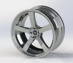 5-spoke wheel Low-poly 3D model