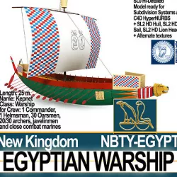 Ancient Egypt Warship Kepnet NK 3D model