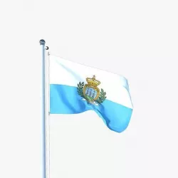Animated Flag of San Marino Low-poly 3D model
