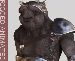 Armed Troll Low-poly 3D model