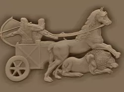 Ashurbanipal lion hunt  Lion Hunt - Assyrian  3dmodel for CNC 3D model