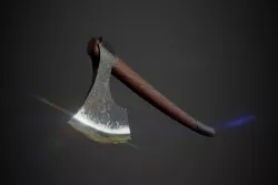 Baltic Viking axe Low-poly 3D model